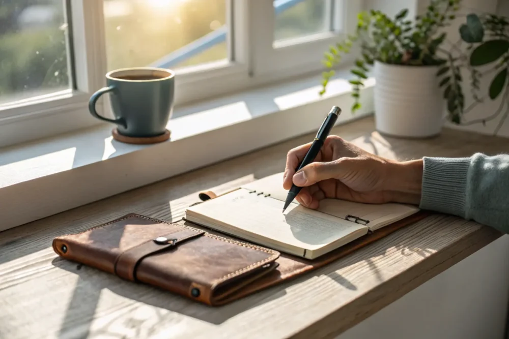 Journaling ritual to build masculine energy structure and clarity.